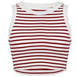 Striped Round-Neck Sleeveless Tank Top Women Size Large